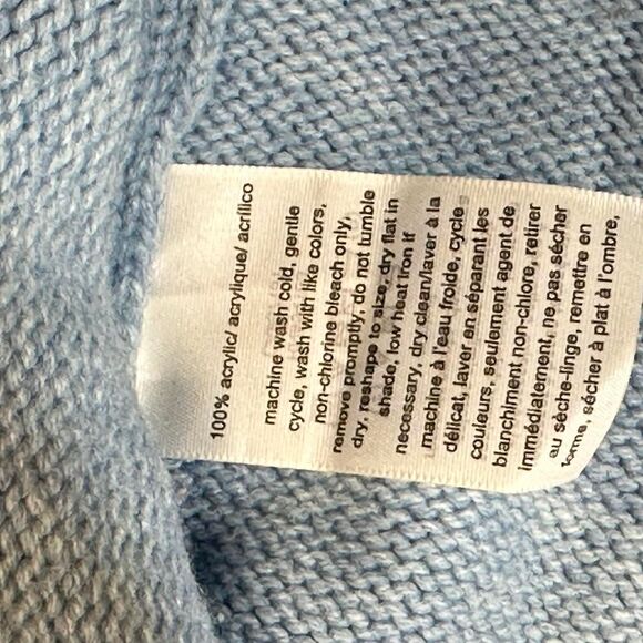 Tommy Hilfiger Women's Small Light Blue Acrylic Logo Sweater - Picture 7 of 7